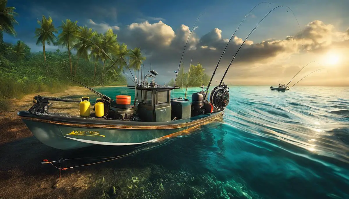 Image of fishing equipment for underwater fishing