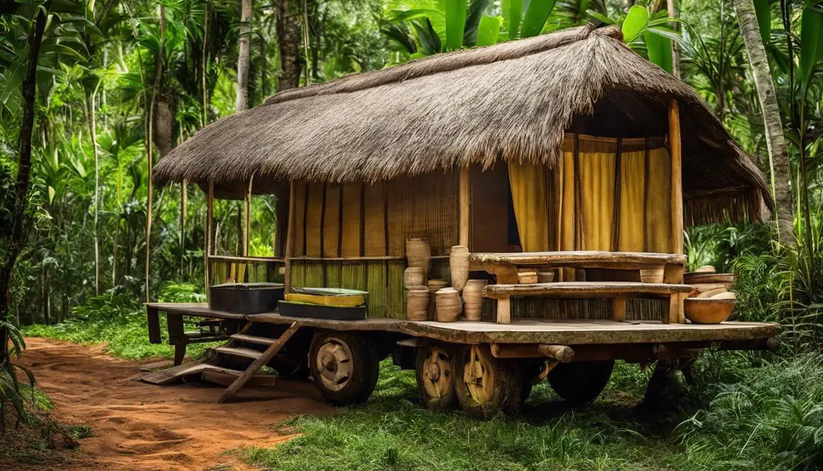 Imagem de preparação de alimentos em uma viagem à selva