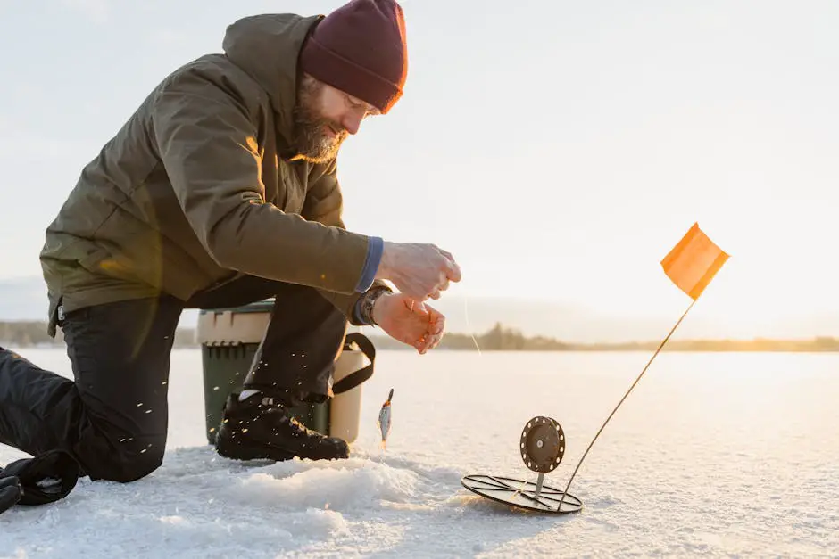 Imagem realista de iscas naturais para pesca no inverno