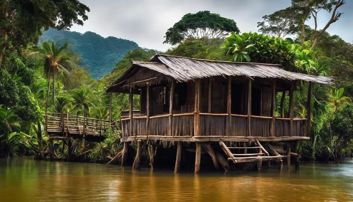 Imagem de um Tucunaré impressionante, nadando em um rio cristalino